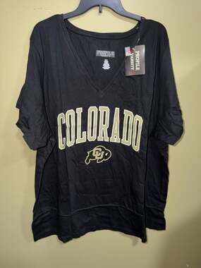 Women's Profile Varsity Black Colorado Buffaloes V-Neck T-Shirt